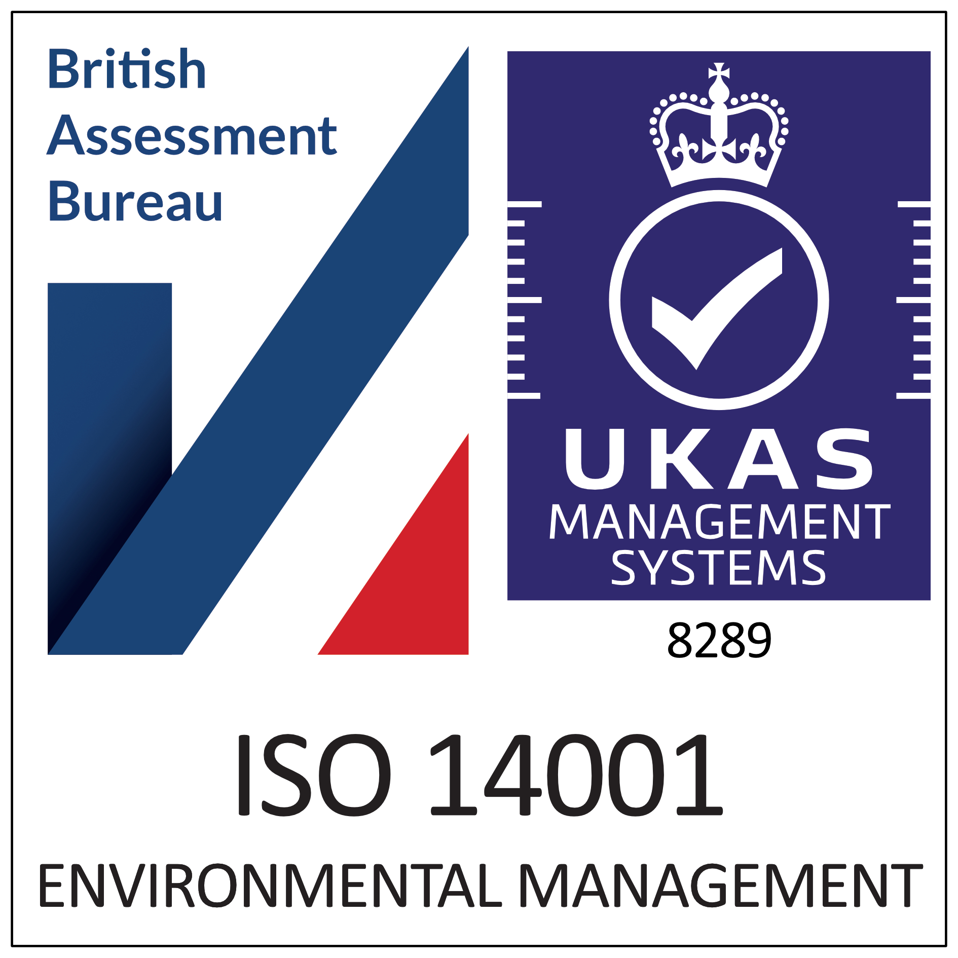 UKAS ISO 14001 Environmental Management acreditation logo