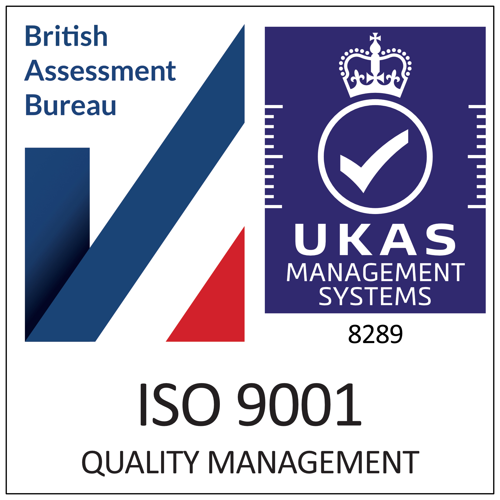 UKAS ISO 9001 Quality Management accreditation logo