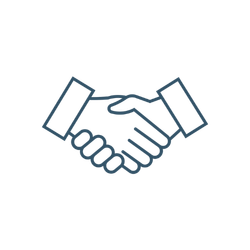 Handshake icon representing integrity