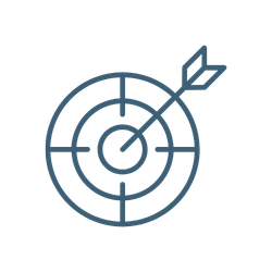Arrow in centre of target representing strategic focus